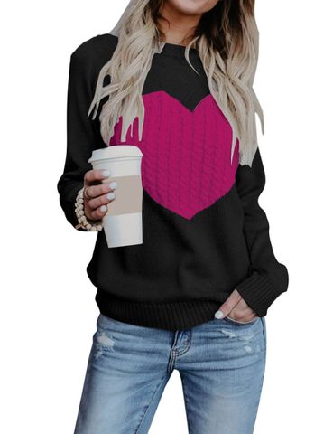 Women's Sweater Long Sleeve Sweaters & Cardigans Elegant Heart Shape