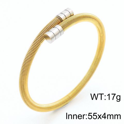 Simple Style Infinity Solid Color Anchor Stainless Steel 18K Gold Plated Bangle In Bulk