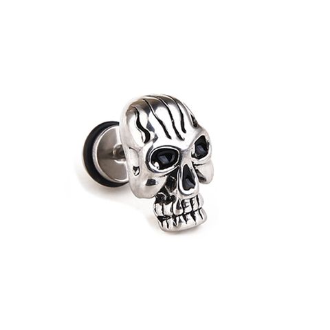 1 Piece Retro Skull Metal Plating Ear Studs