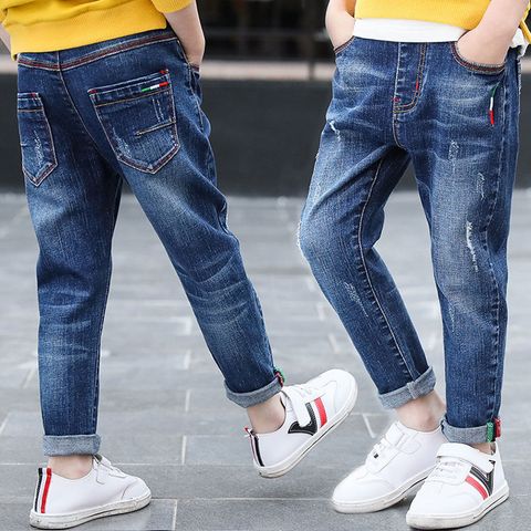Sports Solid Color Cotton Boys Pants