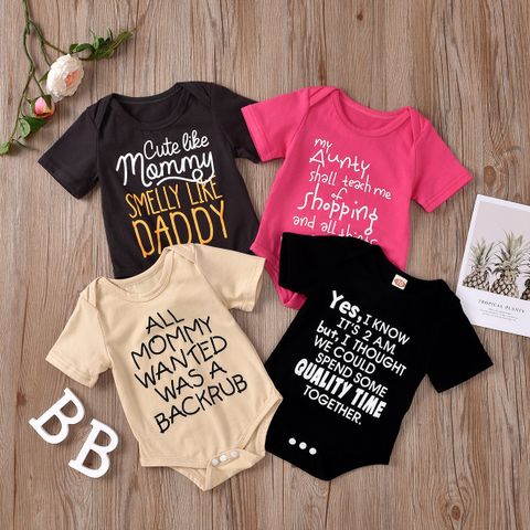 Casual Letter Cotton Baby Rompers