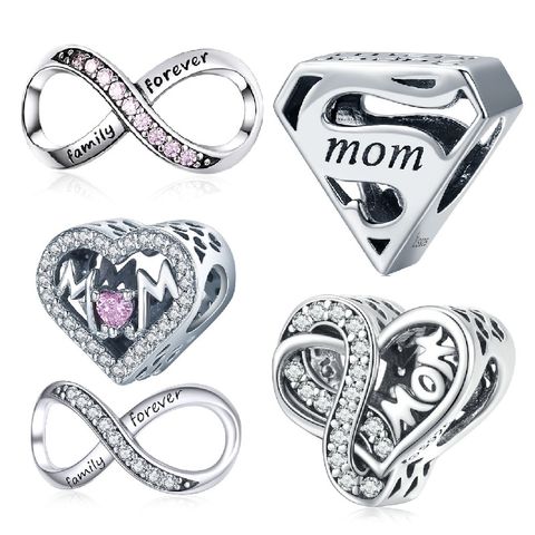 Elegant Infinity Heart Shape Zircon Sterling Silver Wholesale Jewelry Accessories