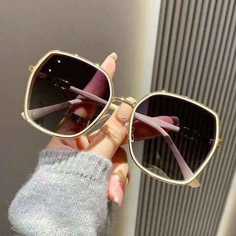 Basic Solid Color Pc Polygon Full Frame Women's Sunglasses