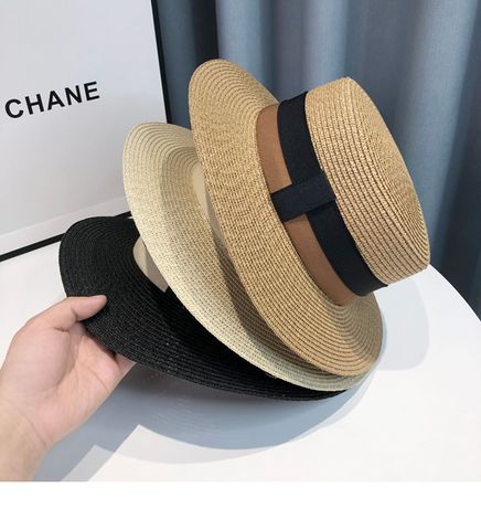 Women's Simple Style Classic Style Color Block Flat Eaves Straw Hat