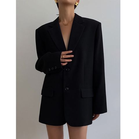 Women's Coat Long Sleeve Blazers Classic Style Solid Color