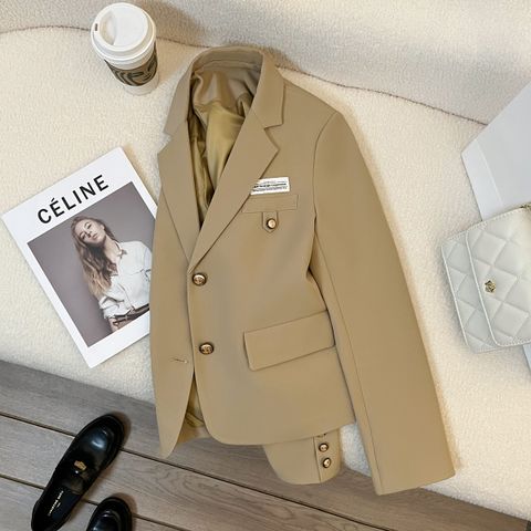 Women's Coat Long Sleeve Blazers Elegant Solid Color