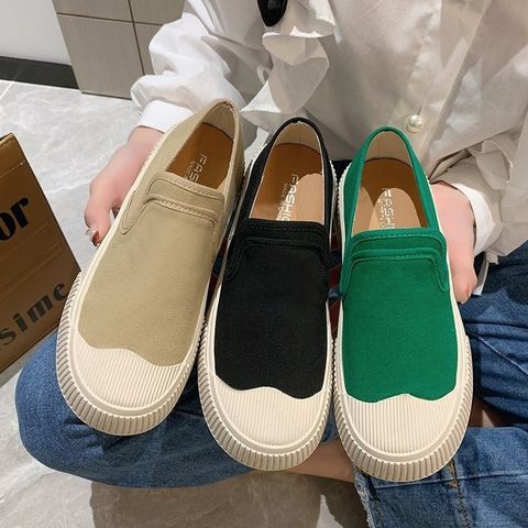 Women's Casual Solid Color Round Toe Platform Shoes