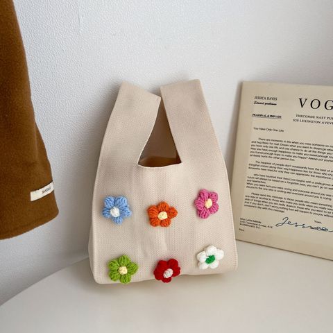 Women's All Seasons Polyester Flower Elegant Cute Square Open Handbag