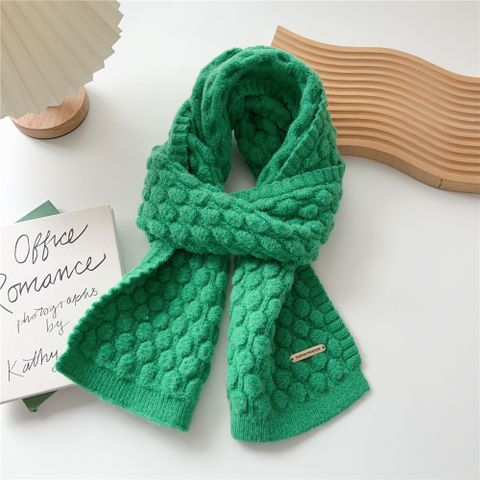 Women's Casual Preppy Style Solid Color Acrylic Scarf