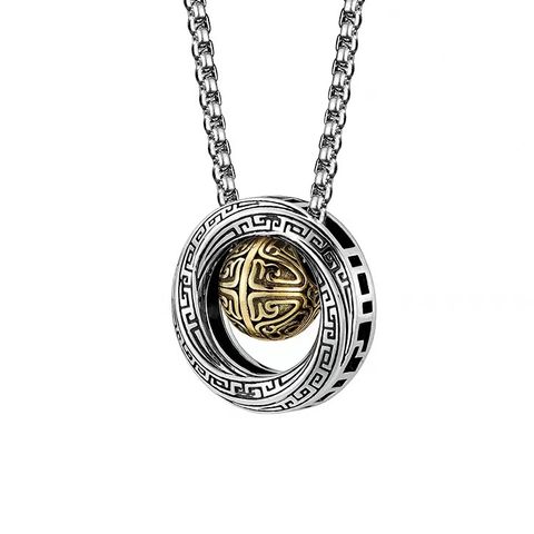 Simple Style Round Ball Copper Plating Men's Pendant Necklace