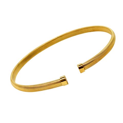 Titanium Steel 18K Gold Plated Streetwear Plating Solid Color Bracelets Earrings Necklace