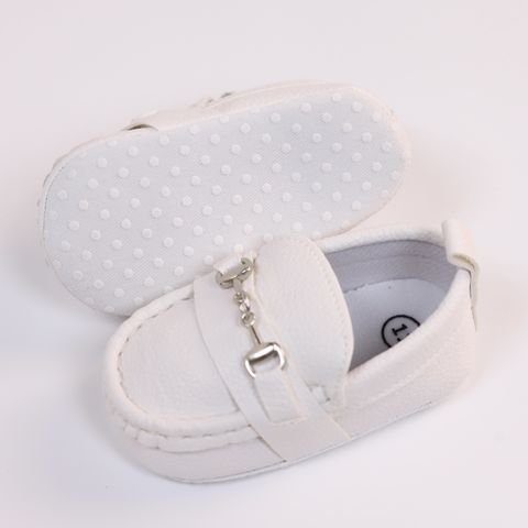 Kid's Casual Solid Color Round Toe Leather Shoes