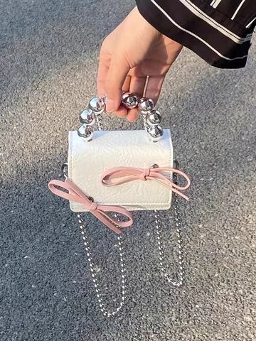 Women's Small Pu Leather Bow Knot Cute Flip Cover Handbag