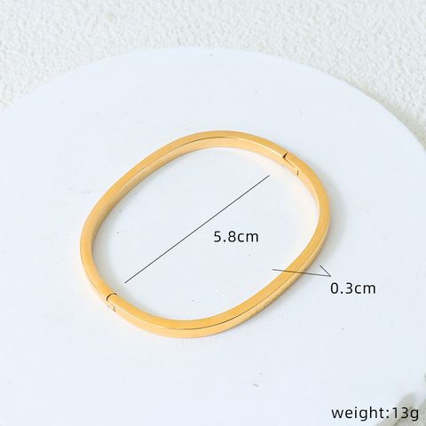 Hip-hop Simple Style Solid Color Titanium Steel Plating 18k Gold Plated Bangle