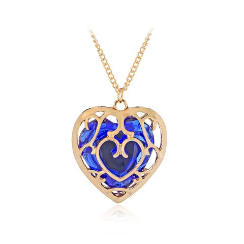 Hot Seliing Necklace The Legend Of Zelda 2 Hollowed Out Love Crystal Necklace Wholesale Niihaojewelry