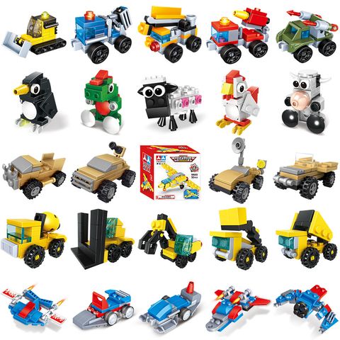 Cartoon Animal Fruit Building Small Particle Building Blocks Assembled Children's Toys