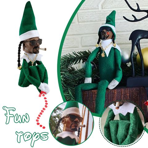 Snoop En Un Porche Fisgoneo, Muñeco De Elfo De Navidad, Adornos Decorativos De Resina De Fieltro Negro, Gran Venta