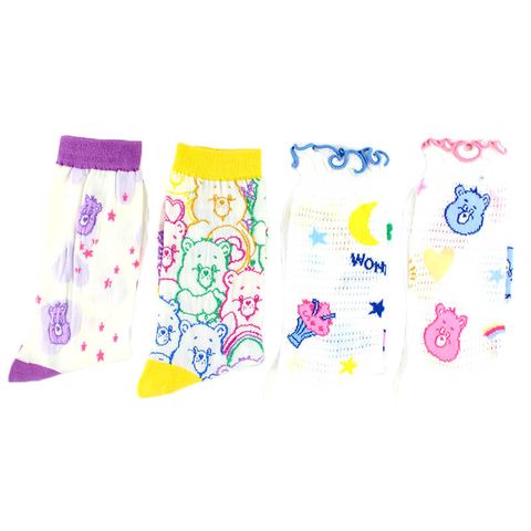 Women's Simple Style Bear Cotton Printing Ankle Socks A Pair