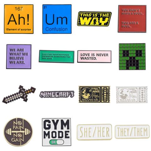 Cartoon Style Retro Cowboy Style Letter Alloy Stamping Stoving Varnish Plating Unisex Brooches