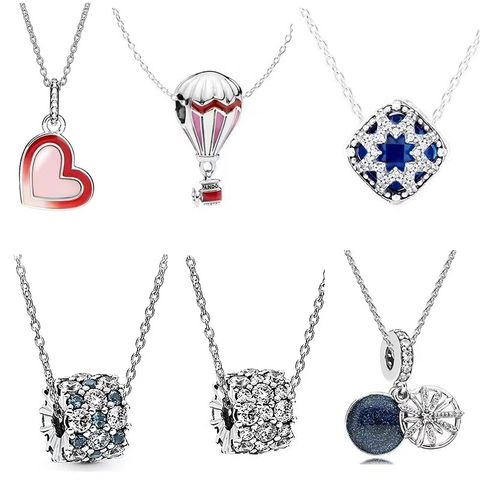 Sweet Doll Constellation Crown Sterling Silver Artificial Gemstones Pendant Necklace In Bulk