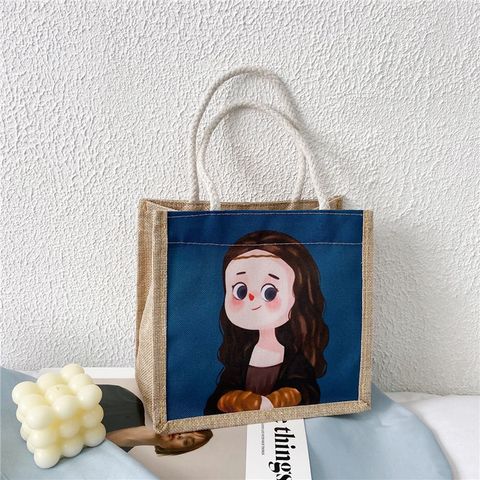 Women's Medium Canvas Cartoon Cute Zipper Canvas Bag