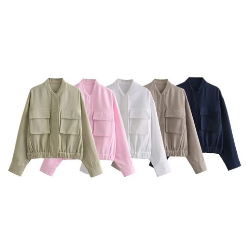 Women's Streetwear Solid Color Pocket Casual Jacket