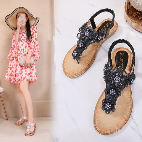 Women's Casual Floral Round Toe Casual Sandals