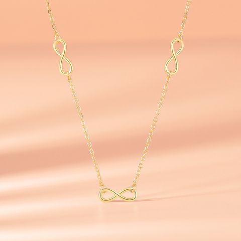Copper Elegant Simple Style Plating Infinity Pendant Necklace