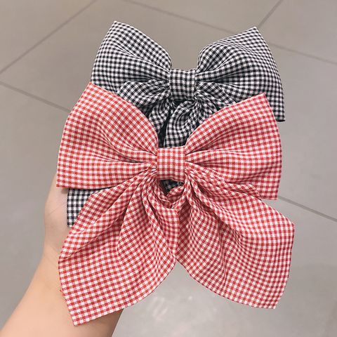 Wholesale Accessories Plaid Bow Cloth Hairpin Nihaojewelry
