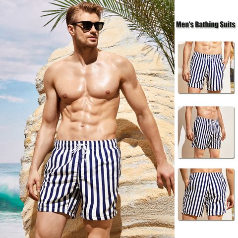 Men's Stripe Solid Color Banana Vacation Regular Fit Men's Bottoms