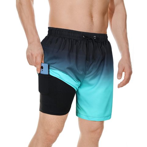 Men's Stripe Gradient Color Solid Color Simple Style Regular Fit Men's Bottoms