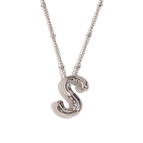 Wholesale Simple Style Letter Stainless Steel Plating 18k Gold Plated Pendant Necklace