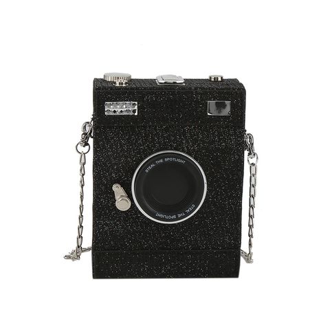 Women's Small Pu Leather Camera Streetwear Lock Clasp Shoulder Bag