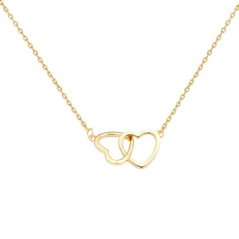 304 Stainless Steel 18K Gold Plated Simple Style Plating Heart Necklace