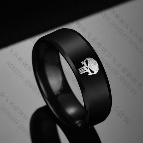 Titanium&stainless Steel Fashion Geometric Ring  (black-6) Nhhf0898-black-6