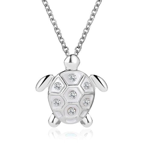 New Necklace Ocean Wind Simple Cute Turtle Pendant Clavicle Chain Diamond Drill Turtle Necklace Necklace Wholesale Nihaojewelry