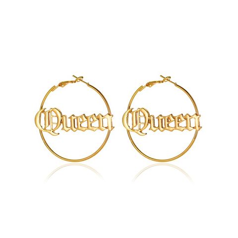 Exaggerated Round Letter Earrings