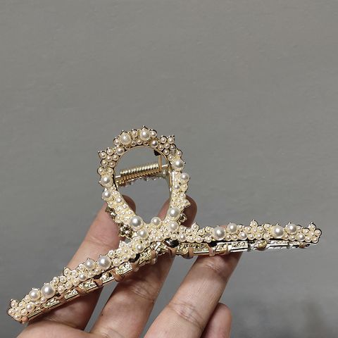 Wholesale Jewelry Pearl Flower Cross Hair Clip Nihaojewelry