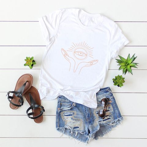 Letter Printed Cotton Short-sleeved T-shirt