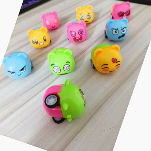 Transparent Mini Pull Back Car Plastic Educational Cartoon Animal Toy Children's Small Toy Wholesale