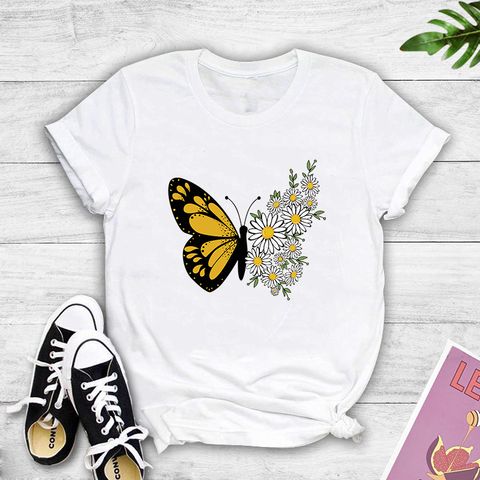 T-shirts Simple Style Butterfly