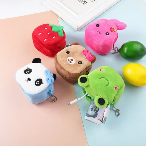 Cute  Small  Three-dimensional Cartoon Zipper Plush Change Purse