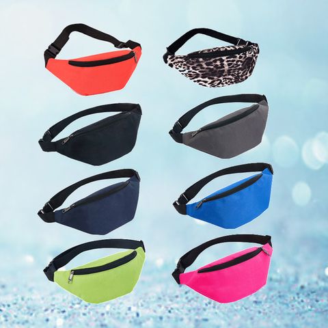 Fashion Solid Color Soft Surface Zipper Fanny Pack