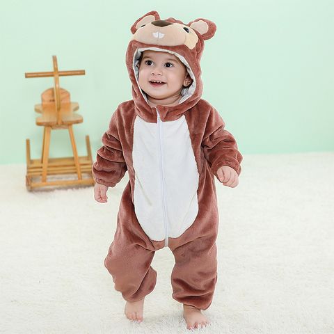 Cute Animal Velvet Polyester Warm Baby Clothes
