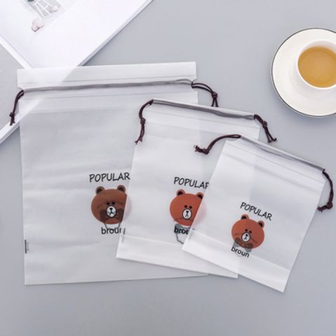 Fashion Bear Printing Transparent Drawstring Pocket Wholesale Nihaojewelry