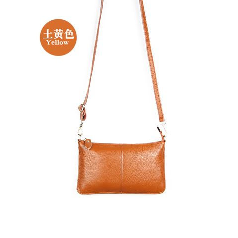 New Leather Ultra-thin Zipper Lychee Pattern European And American One-shoulder Messenger Bag Envelope Bag