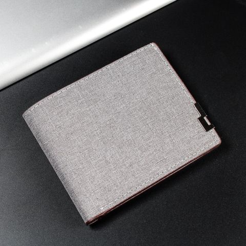 Men's All Seasons Denim Solid Color Classic Style Square Open Small Wallet