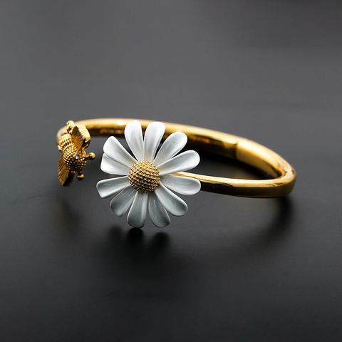 Fashion Simple Style Daisy Alloy Plating Flowers Rings