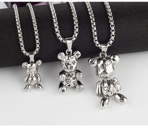 Fashion Bear Alloy Titanium Steel Polishing Unisex Necklace 1 Piece
