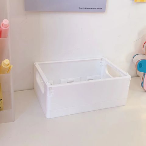 Cute Solid Color Plastic Storage Box 1 Piece